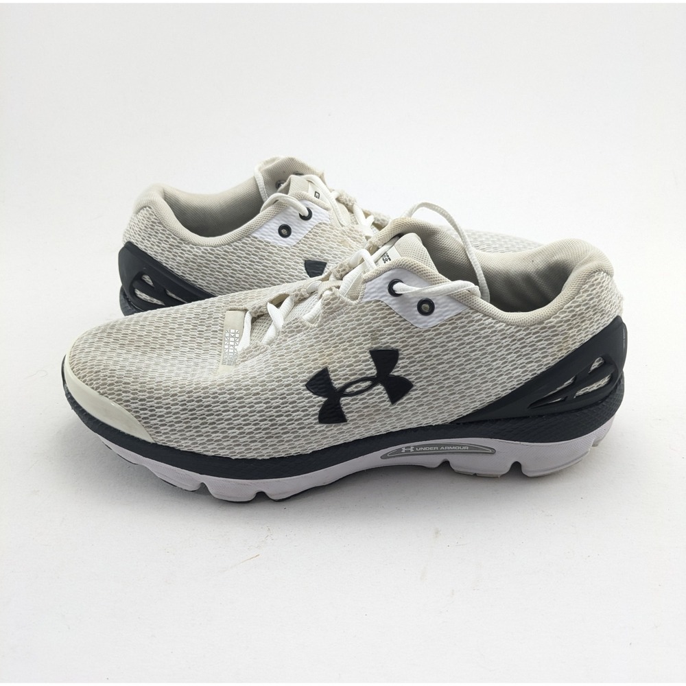 Mens Under Armour Charged Gemini White Black Running Shoes 3026501-101 Size 10